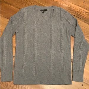 Banana Republic gray cotton cable knit sweater